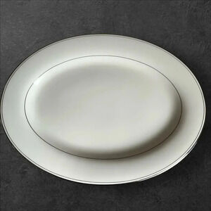 SHELBY Vintage Fine China Ivory Serving Platter Japan TARA Oblong 14.25"X10.75"